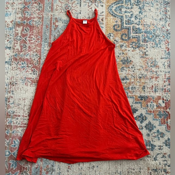 Old Navy poppy red high neck tank swingy 90s sundress - Picture 4 of 8
